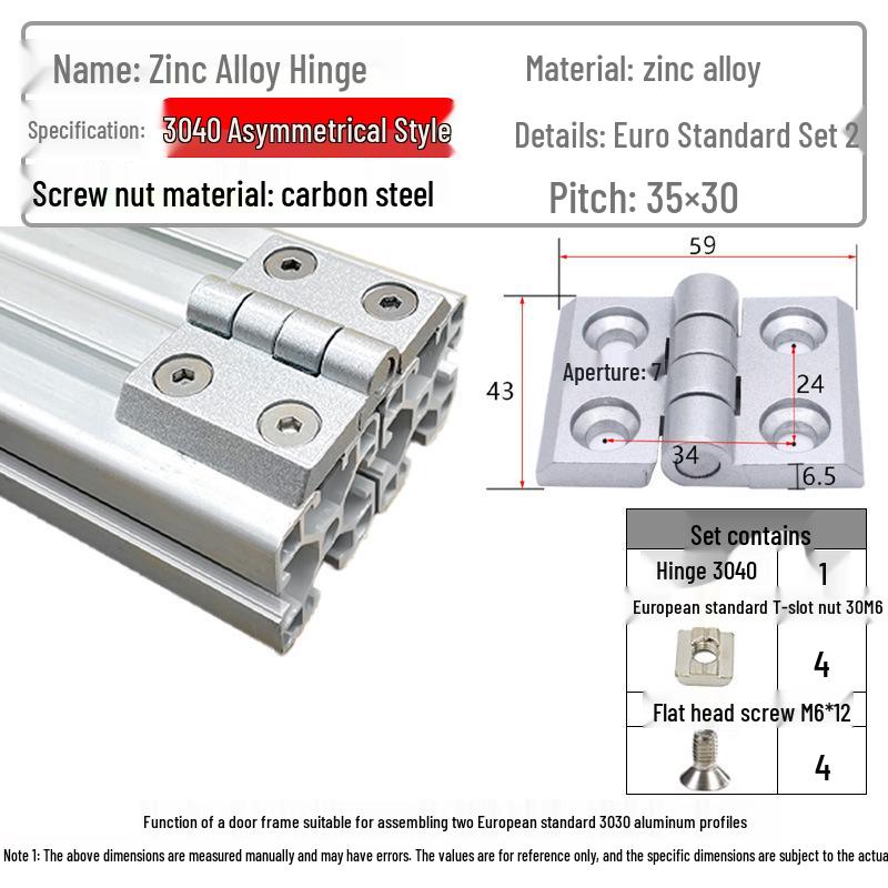 Hochleistungsscharniere aus Zinklegierung für Aluminiumprofiltüren (20/30/40/45)