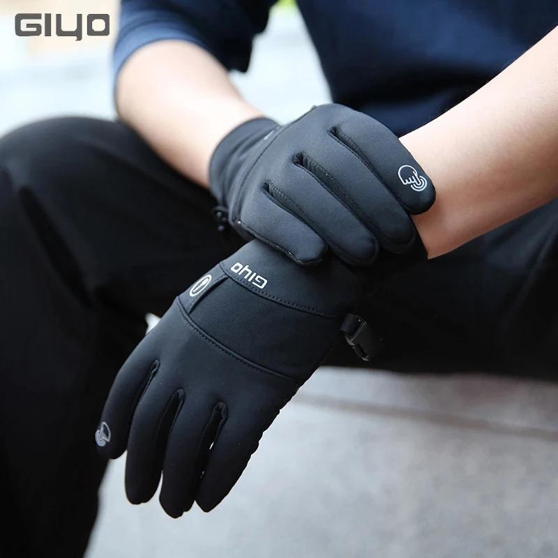 GIYO Winter Cycling Gloves Men Women Touch Screen Anti-slip Windproof Thermal Gloves Bicycle Outdoor Sports Full Finger Mittens 6