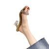 Square Headed Water Diamond Shoes Transparent Sexy Women Sandals High Heels Sandals Crystal  Pumps Shoes Summer New