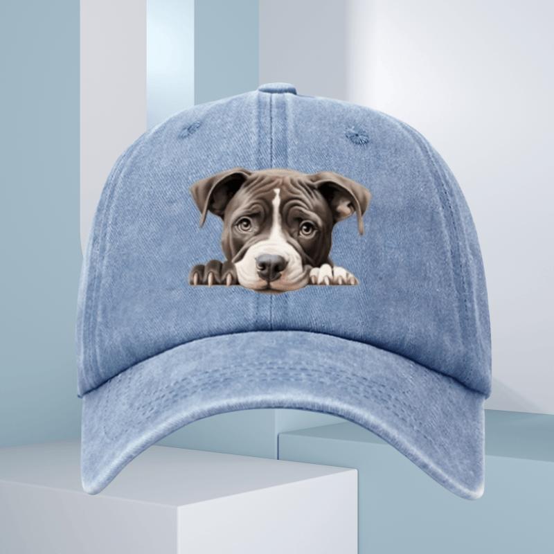 Peeping Dog Printed Baseball Hat Suitable for Outdoor Vacation Camping Festival Gift Bent Brimmed Hat Truck Driver Hat