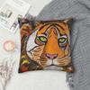 King Of The Jungle Tiger Square Pillowcase Polyester Linen Velvet Creative Zip Decor Pillow Case Home Cushion Cover