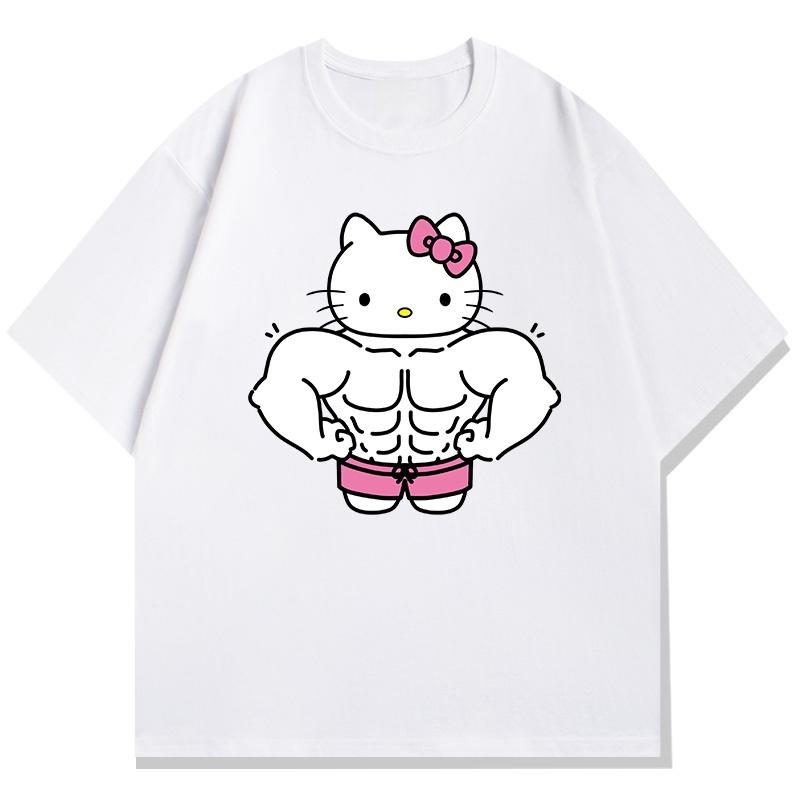 Fitness Theme Printed Childrens Tshirt Loose Casual Round Neck Parent Child Short Sleeve 2026 Summer New Style