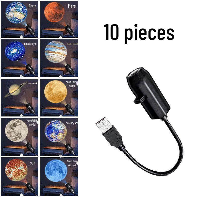 Creative Starry Sky Night Light: Earth and Moon USB Projection Atmosphere Light.