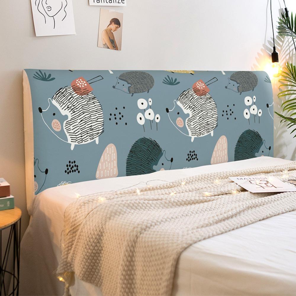 Cartoon Elastic Bedhead Cover Thicken Print Design Bed Head Slipcover Non-slip Washable Headboard Cover Bedroom