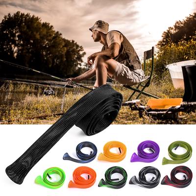 Expanable Braided Fishing Rod Pole Sleeve Cover Glove Protector Jacket NewSport, Angelsport, Zubehör!