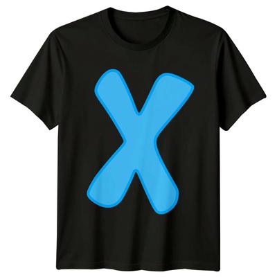 Blue X Letter Alphabet Unisex Unisex Unisex T Shirt Graphic Tee