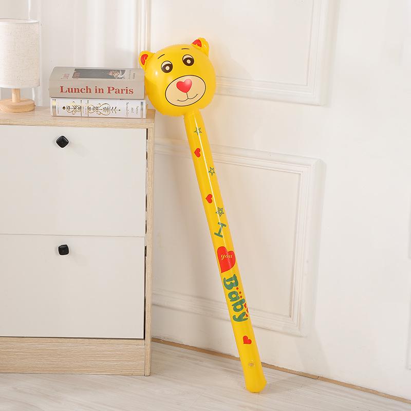 Надувная палка с головой мультяшного животного - Милая и забавная ручная игрушка 100x23cm