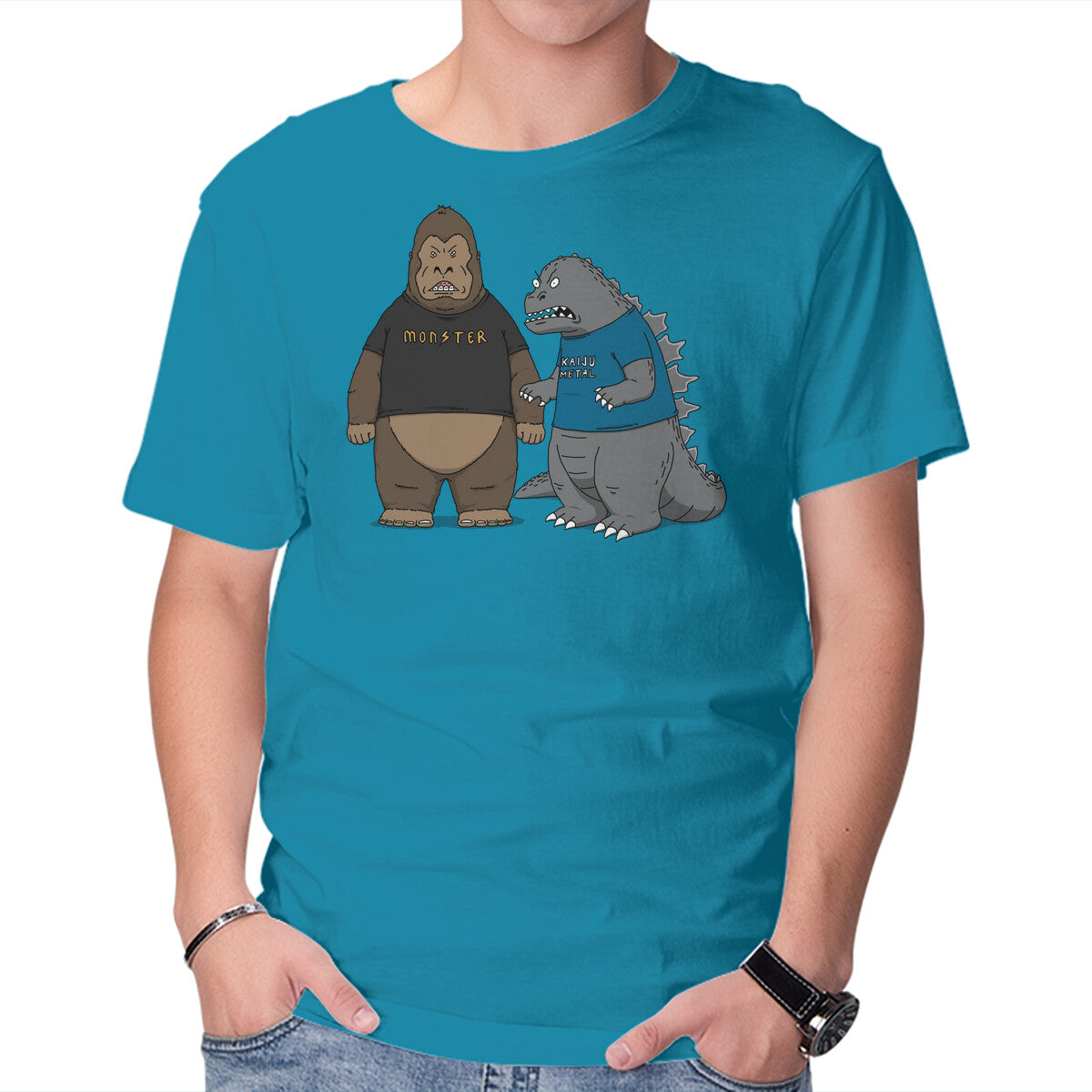Unisex Crew Neck T-Shirt Stupid Kaiju Graphic Short Sleeve Casual Tee XXXL