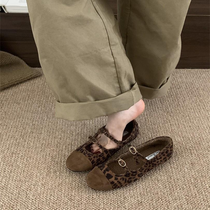 2025 spring new fashion versatile temperament round head light mouth single shoes thick heel ladyshoes French color matching single shoes