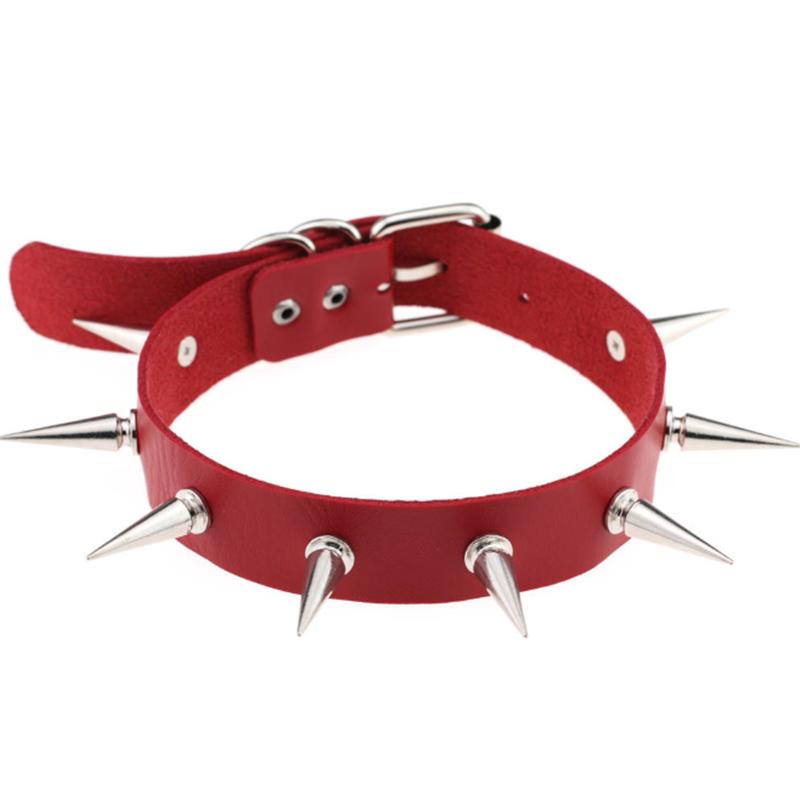 1Pc Punk Women Harajuku Heart Religion Cross PU Leather Choker Necklaces Punk Gothic Spike Rivet Collares Bell Torques Jewelry