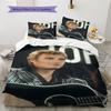 1 Stück Johnny Hallyday Muster Bettwäsche Steppdecke Set Bettbezug Kissenbezug Heimdekoration Geburtstagsgeschenk (1 Bettbezug + 2 Kissenbezüge, ohne Füllung)