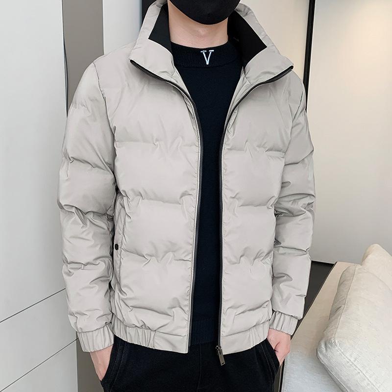 Winter Wear New Down Jacket Men's Stand Up Collar Trend Solid Color Versatile Youth Down Jacket Handsome Warm Bread Jacket Jacket