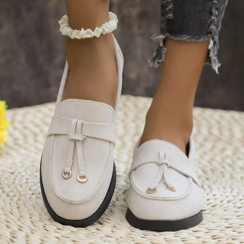 Women's Wide Width Canvas Flats, Platform Slip-On Sneakers, European Low Top Shoes for Women