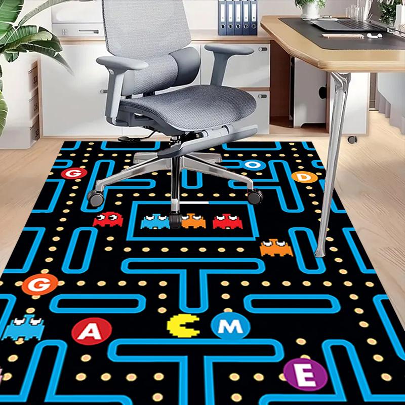 1pc Pacman Maze Adventure Carpet for Playroom Bedroom Living Room Sofa Home Decor,kids Game Area Rug Non-slip Floor Mat Y730143