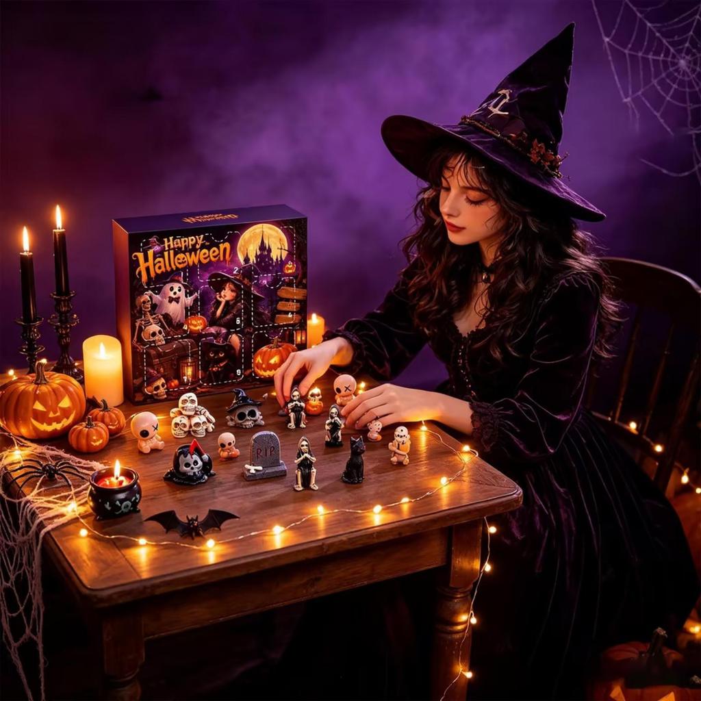 Halloween Countdown Calendar 9 Days 3D Resin Figurine