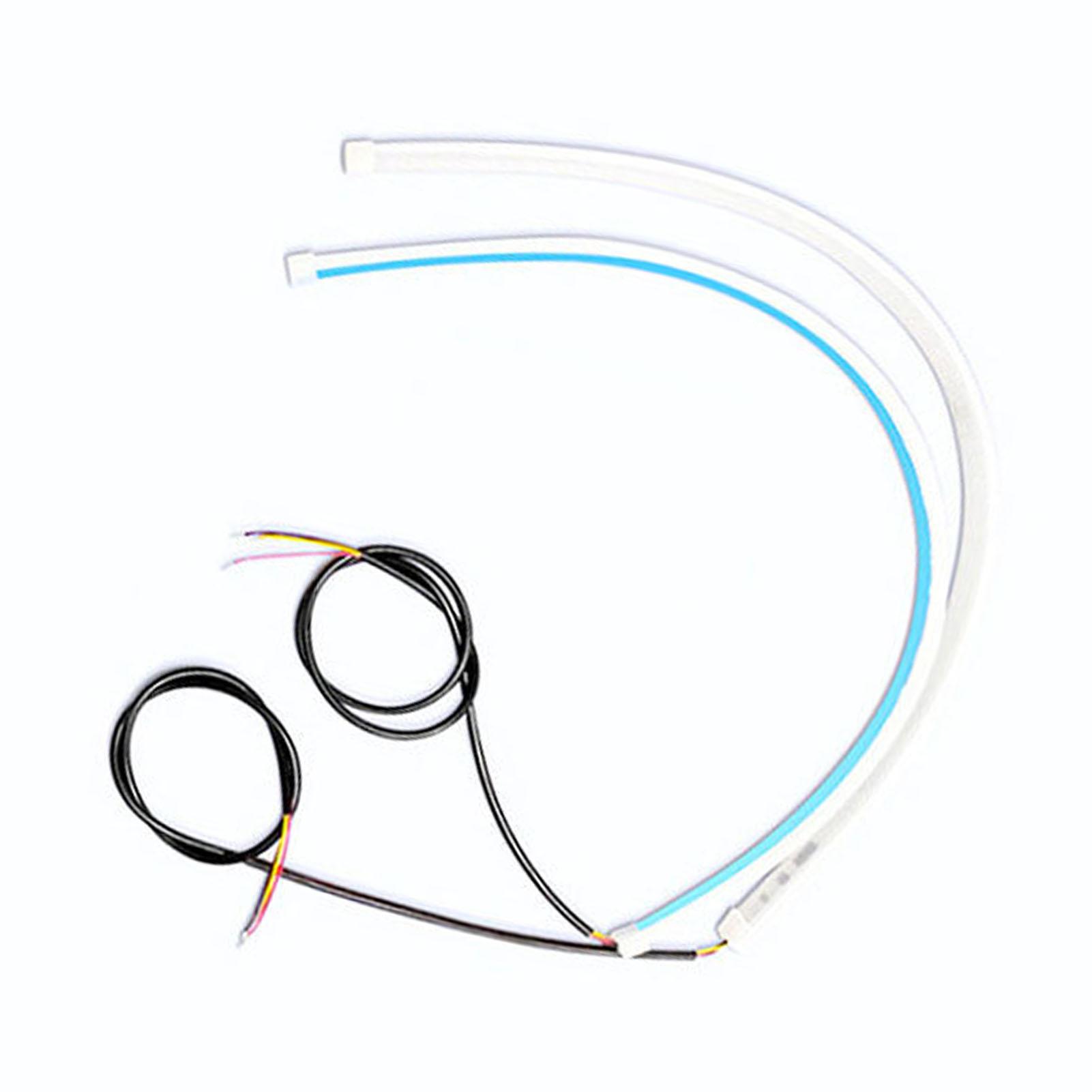 

30 см Гибкая светодиодная лента для автомобиля Последовательная динамическая белая-желтая водонепроницаемая лента для фар