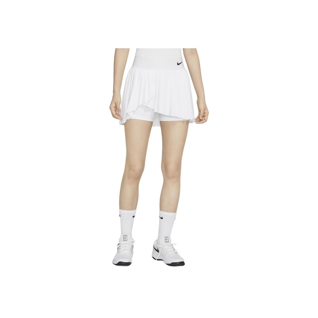 Nike Court Dri-FIT Advantage Solid Logo Elastic Tennis Skirt Women Bottoms White DR6850-100