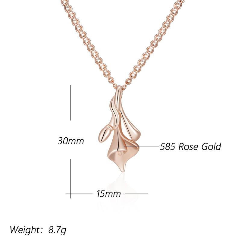 Unique Flower Ethnic Bridal Pendant Necklace For Women Fashion  Rose Gold Color High Quality Daily Fine Jewelry