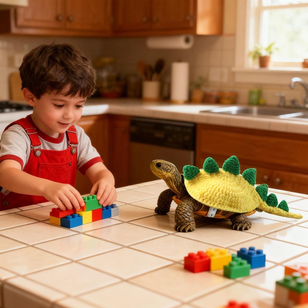 Turtle Sweater Adjustable Strap Dinosaur Design Outfit Small Animal Sweater For Pet Halloween Small Animal Cosplay Party Photos