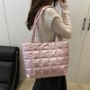 Fashion Solid Color Shoulder Bags Large Capacity Down Cotton Padded Women Handbags Underarm Bags Women Girls