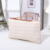 Fashion Ladies Weaving Bag Wristlet Clutch Women Daily Money Phone Clutch Solid Straw Woven Coin Purse Beach Wallet Card Leisure Travel