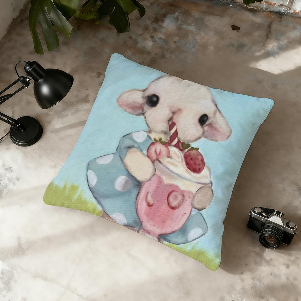 

Cute Animal Oil Paintings cushion cover Home Office Convenient Nordic Simplicity Hit With Zipper Cushion Cover 30cmx30cm
