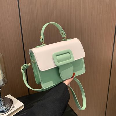Contrasting Color Fashion Handbag Spring Versatile Foreign Style Shoulder Messenger Bag Small Square Bag Women