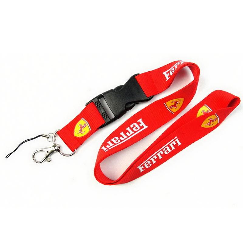 For F-Ferrari Keychain Key Ring Nylon Pendant Lanyard Gifts Neck Strap Lanyard Key Cell Phone Work ID Card Hanging Rope Keychain HS5