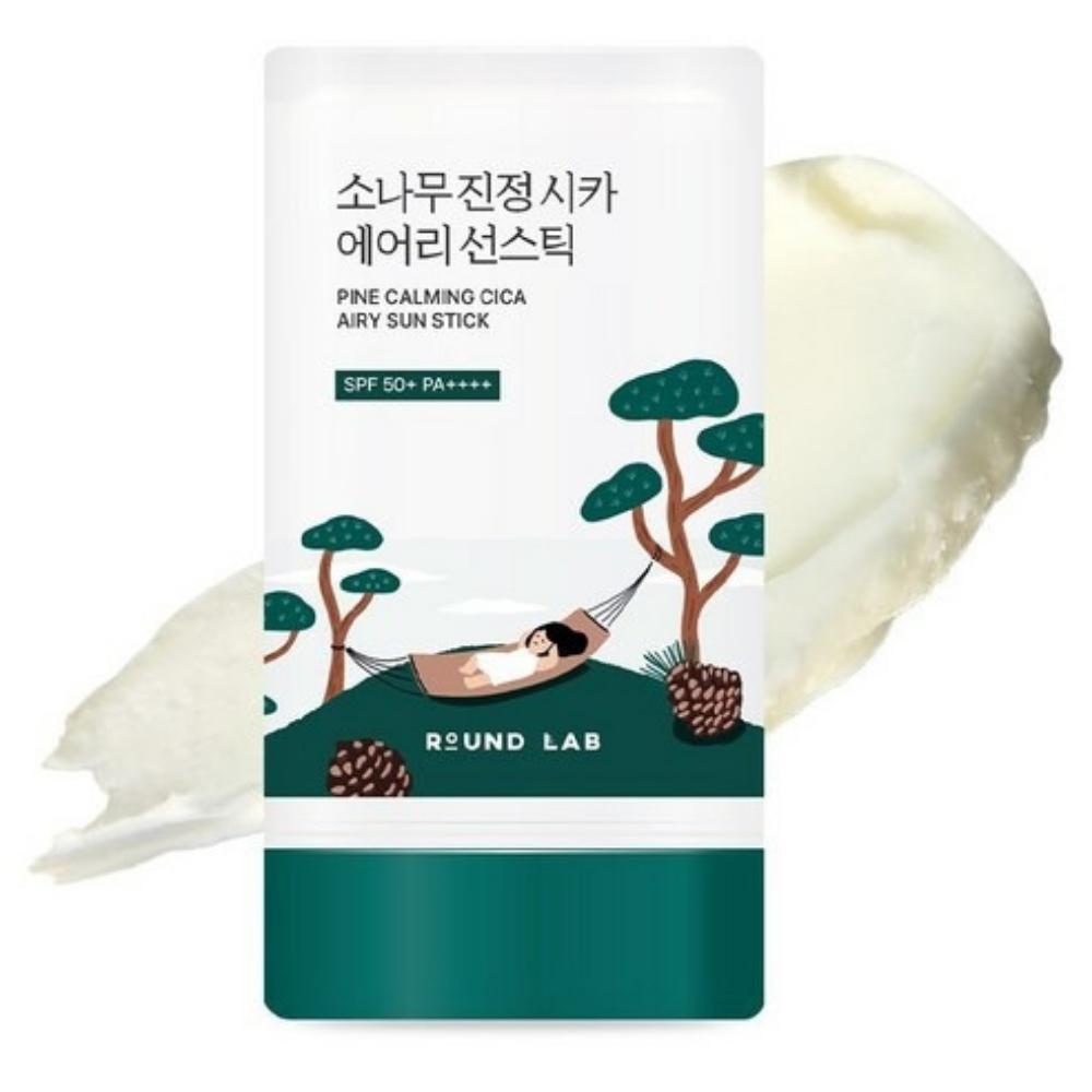 [Round Lab] Pine Calming Cica Airy Sun Stick SPF50+ PA++++ - Sebum Control & Lightweight Soothing Care, 19g | Olive s K-beauty 19g x 1EA