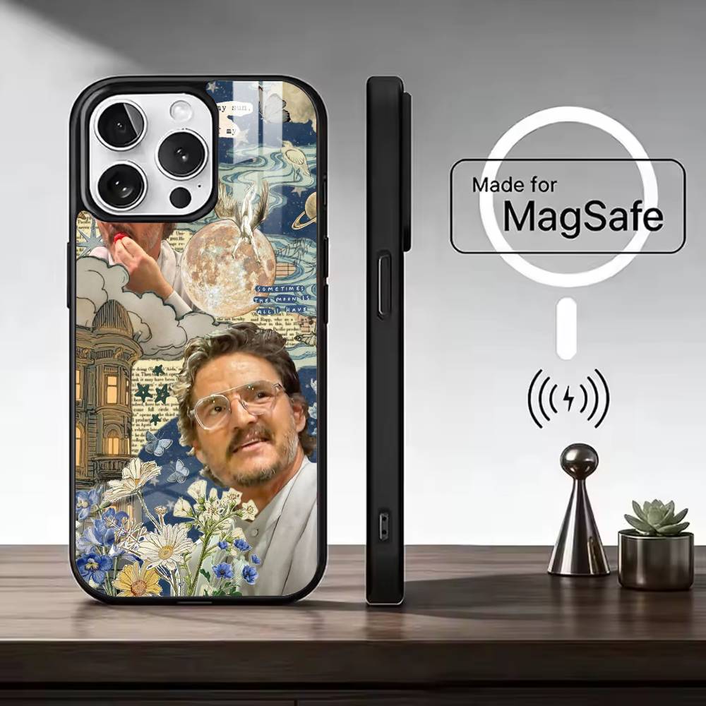 P-Pedro Pascal Actor Phone Case For iPhone17,16,15,14,13,12,11 Plus,Pro Magnetic with Magsafe Wireless Charging