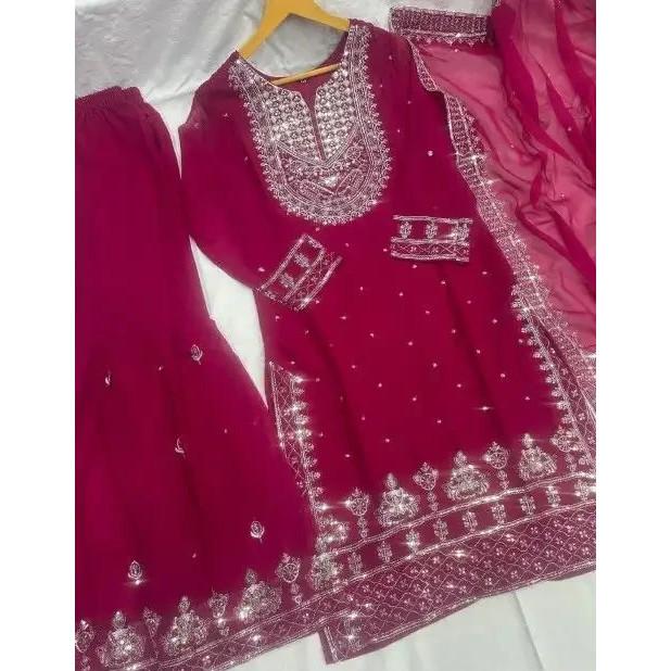 Party Look Party Wear Bollywood Sharara Suit Indian Pakistani Salwar Kameez