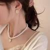 2023 French Retro Cat's Eye Pearl Choker Necklace – Women's Luxury Clavicle Chain