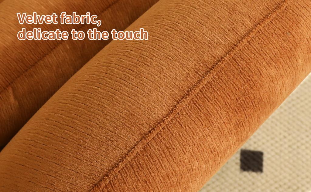 Cute Accent Chair with Solid Wood Legs, Velvet Living Room with Soft Cushion, Cozy Bedroom, Comfy Armless Reading for Apartment, Waiting Room, Balcony