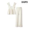 Ggpx Heart Neck Bustier Blouse Set Two Piece  Gp4op071f 