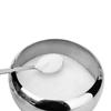 Large Capacity 300ML Sugar Bowl Stainless Steel Sugar Bowl with Glass Lid and Spoon Seasoning Spice Bowl Container KC0247