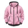 Men Zip Up Hoodie Fleece Lined Hooded Sweatshirt Casual Long Sleeve Full Zipper Hoodies Solid Color Loose Fit Outerwear Streetwear Hooded Jacket