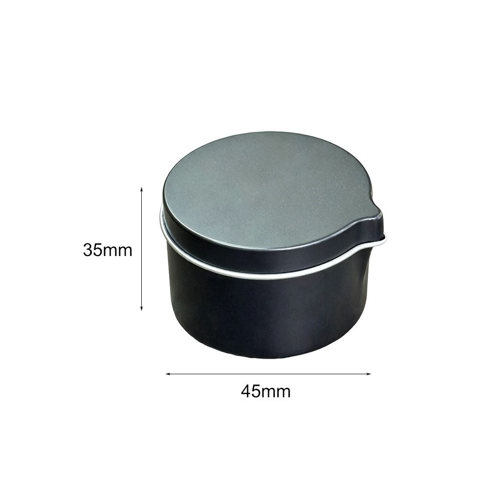 With Spout Round Candle Container Black Silver Color Empty Storage Can Metal Tin Aromatherapy