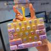 Candy Color 26 Keys Keycap Clicker Keychain Mini Stress Relief Fidget Toy Lovely Bag Pendant for Kids Birthday Gift