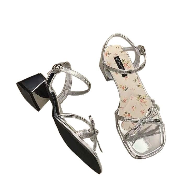 French retro Roman open-toe with sandals women's 2025 summer new fashion beautiful outer high heels new