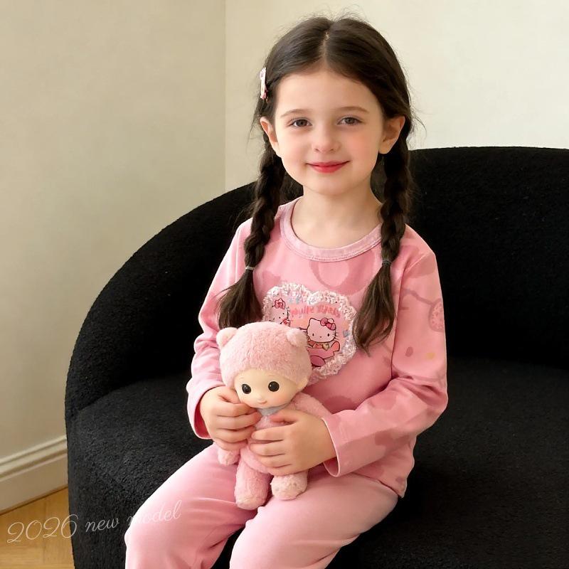 Cartoon Long-Sleeve Home Wear Set: Spring & Autumn Long Pants for Men, Women, & Children