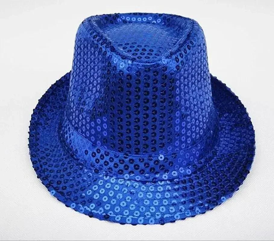 Fashion Creative Style Hats Dance Show Partys Jazz Hat Glitter Sequin Cowboy Cap Beading Hat Role Plays Prop Performance Costume