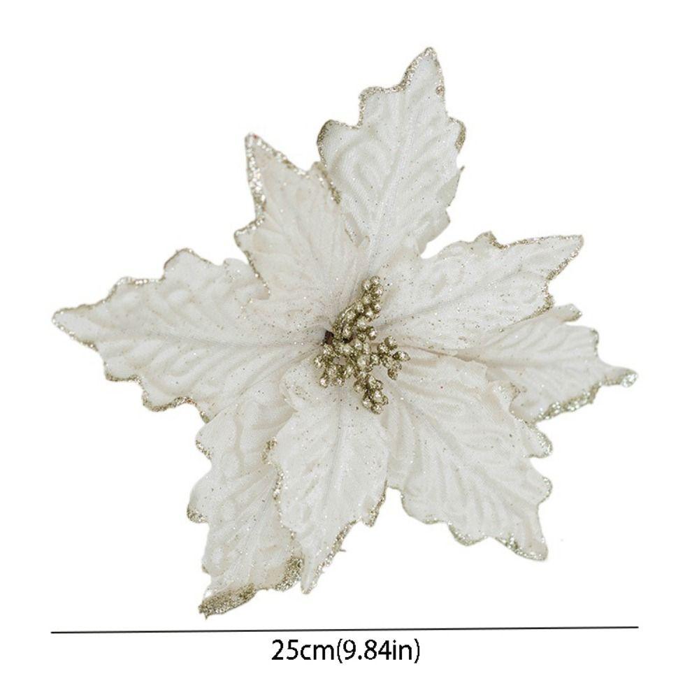 Fake Simulated Christmas Flower DIY Xmas Tree Ornaments Artificial Christmas Flowers  Christmas