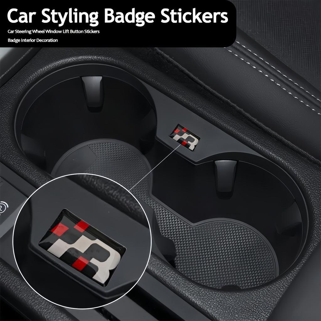 3 Racing R-style Car Badge Stickers, Suitable for All Car Decoration Accessories