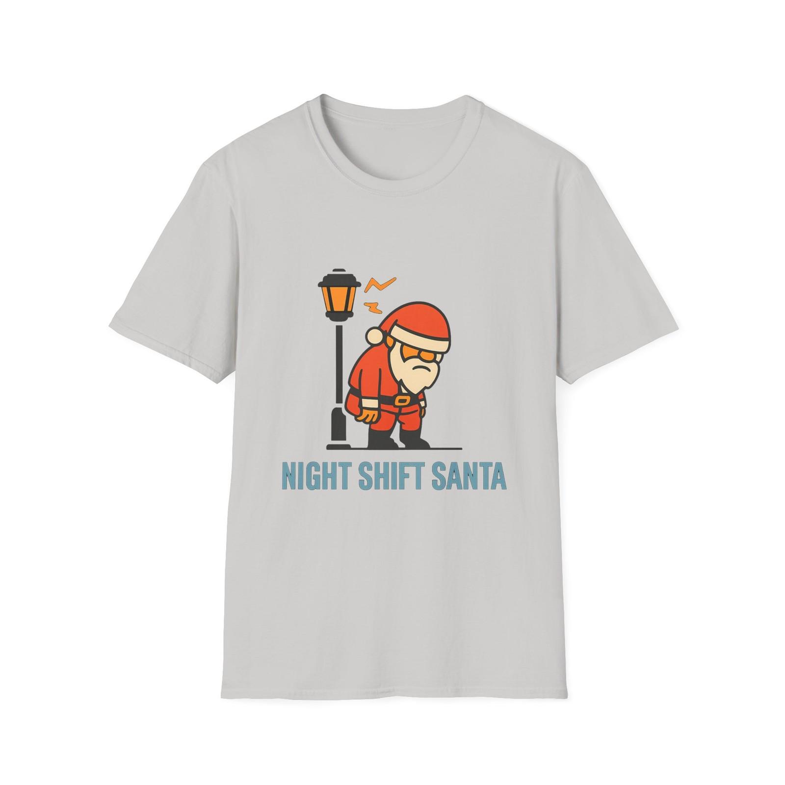 Unisex Softstyle T-Shirt Mens Womens Tees Top Santa Streetlamp Emotional Urban Christmas Holiday S