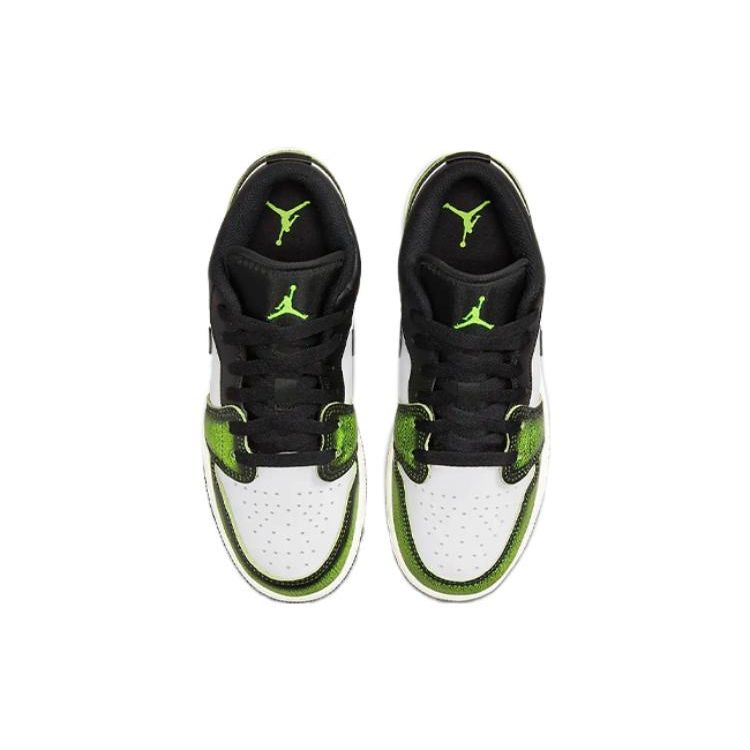 Air Jordan 1 Low SE GS Wear-Away - Electric Green Kids Sneakers White Black Sail DO8244-003