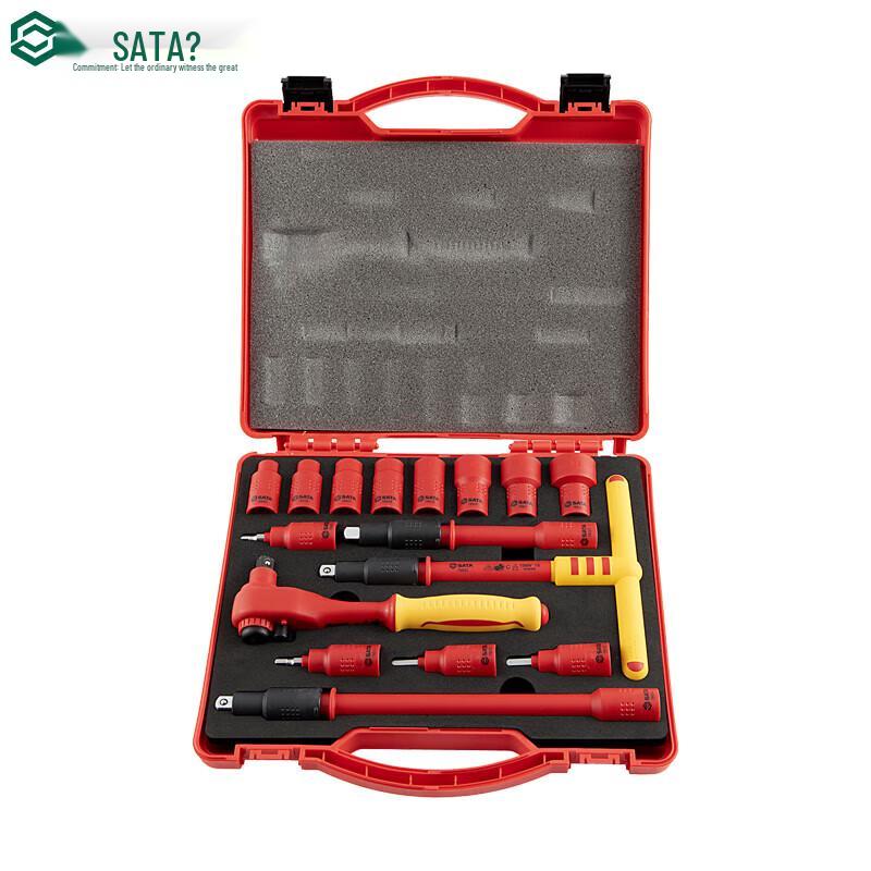 SATA 09268 VDE Insulated Socket Set 16-piece 10MM VDE Insulated Socket Set