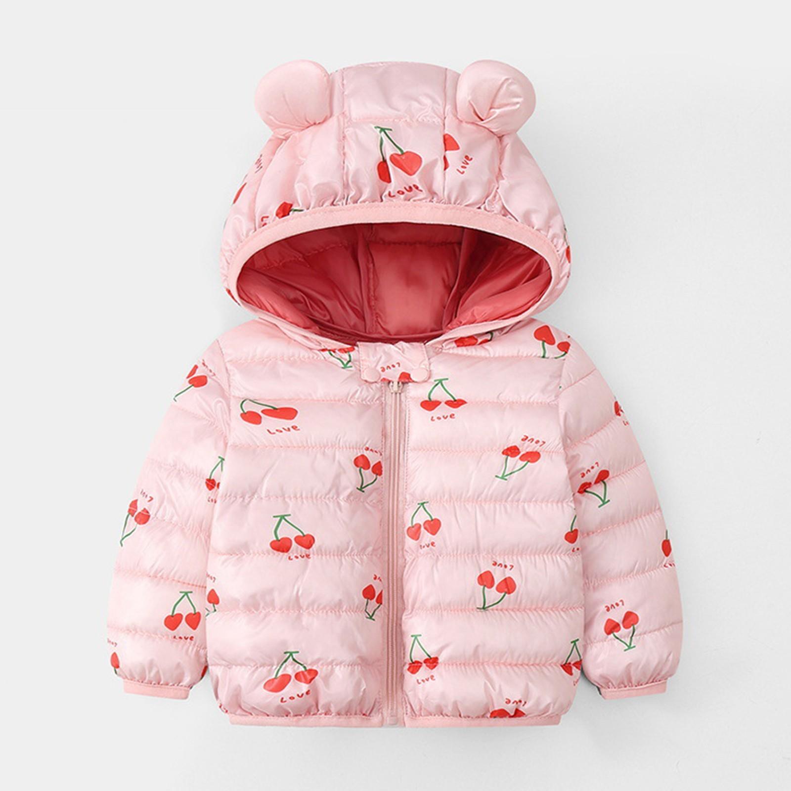 

Хлопковая одежда для мальчиков и девочек, легкая детская хлопковая одежда с капюшоном для маленьких и средних размеров 110 розовый