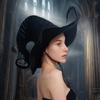 With Rope Pleated Wizard Hat Ruffle Edge Cosplay Party Witch Hat  Cosplay Costume