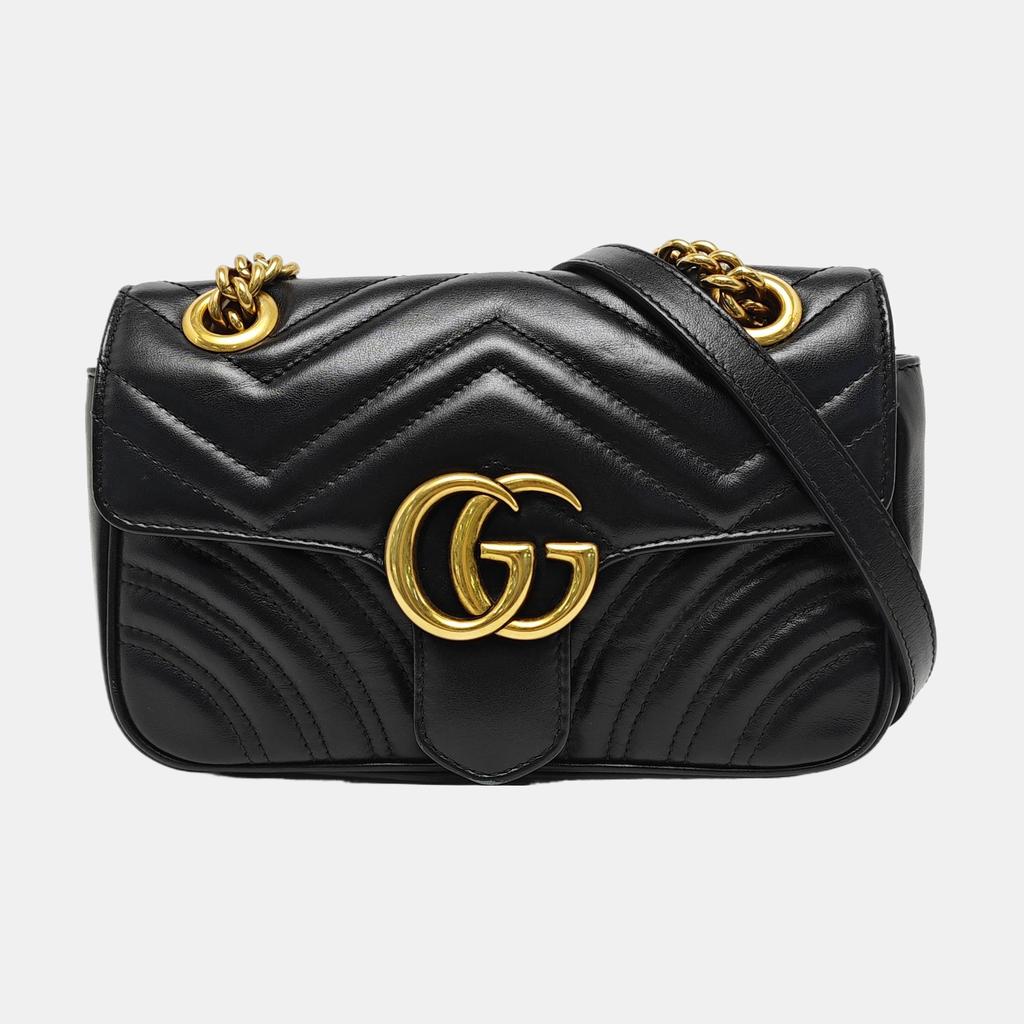 [Pre-Owned] Gucci GG Marmont Matelassé Mini Bag 'Black' - Good #1HCDBES