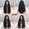 XINRAN Afro Dames Mode Schouderlengte Kinky Krullend Natuurlijk Zwart Pruik Zonder Pony Synthetische Vezel Diep Krullend Zwart Pruik